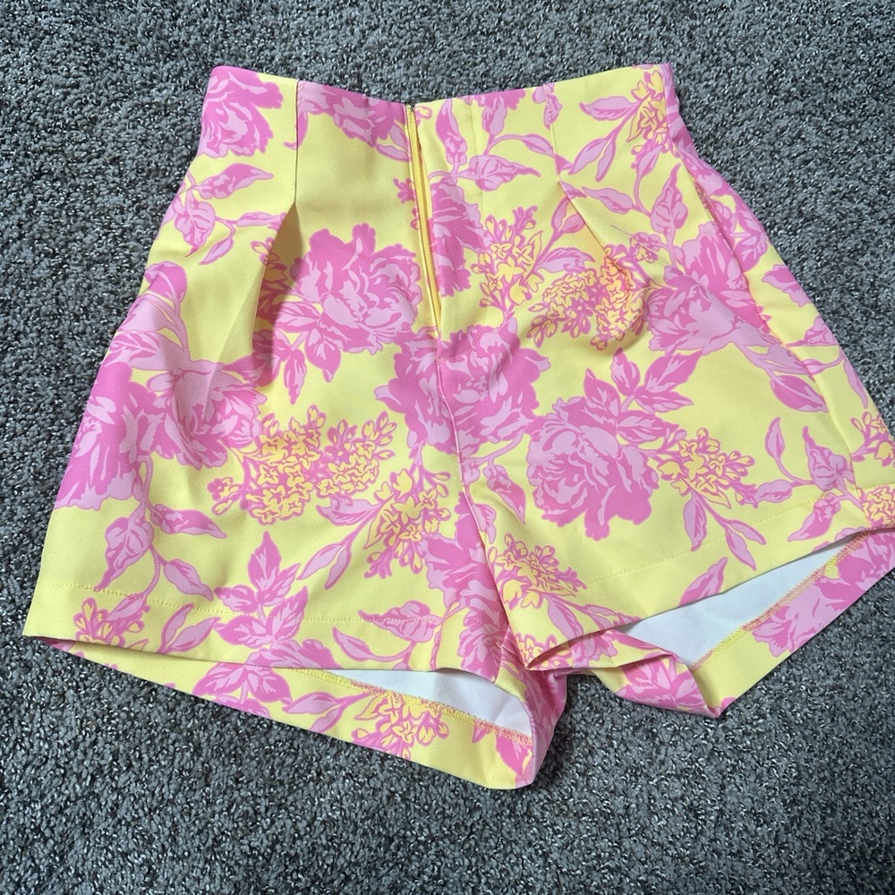 Floral Yellow and Pink Women's Shorts